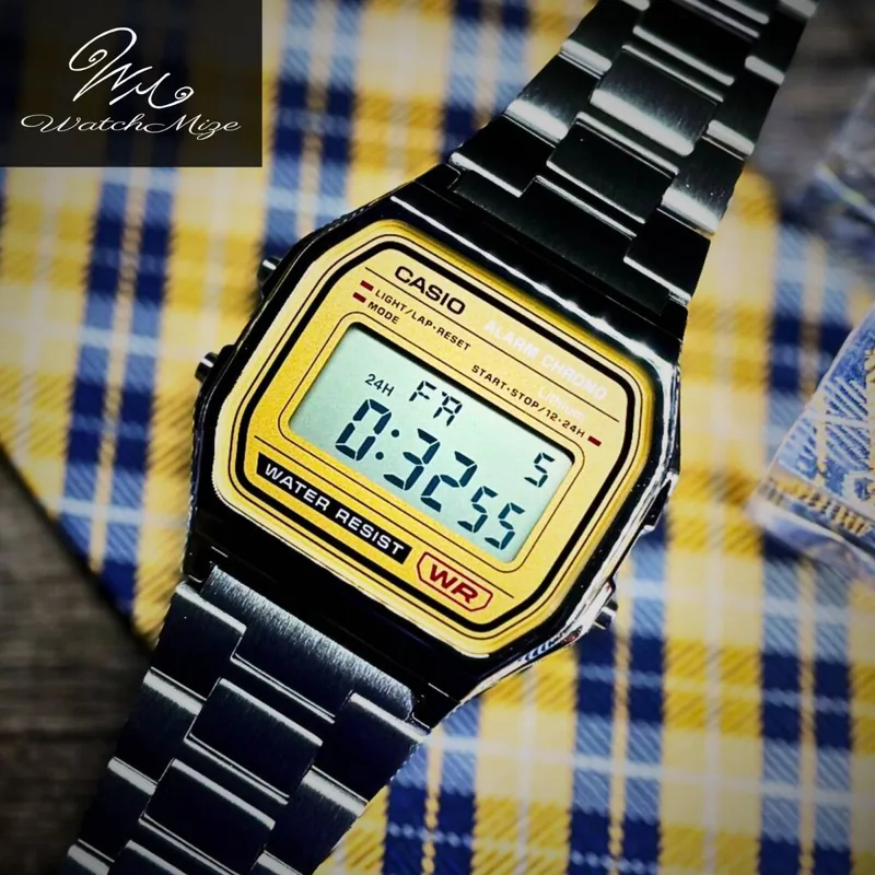 CASIO A158WEA-9JH 数字腕表侧面展示