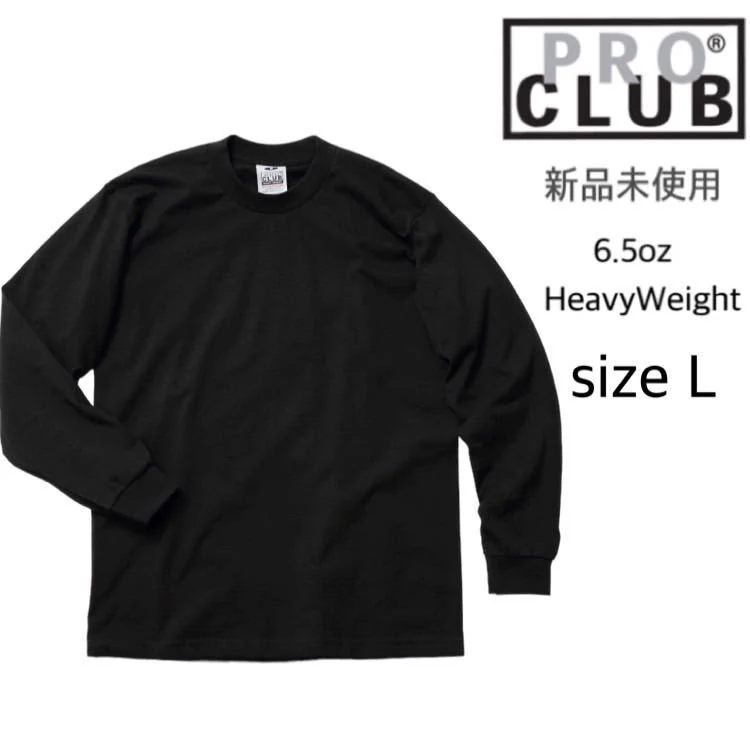 Pro Club 114 长袖T恤 6.5盎司 黑色 L码 新品未使用 拍卖成交2780日元_樱花直邮