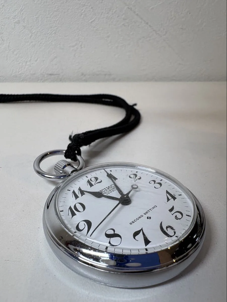 SEIKO PRECISION 6110-0010T 怀表表盘细节，显示刻度与指针