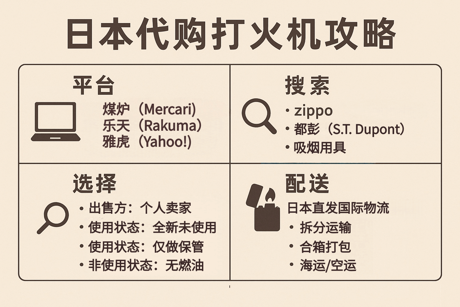 日本代购打火机攻略：收藏、购买、运输全流程详解