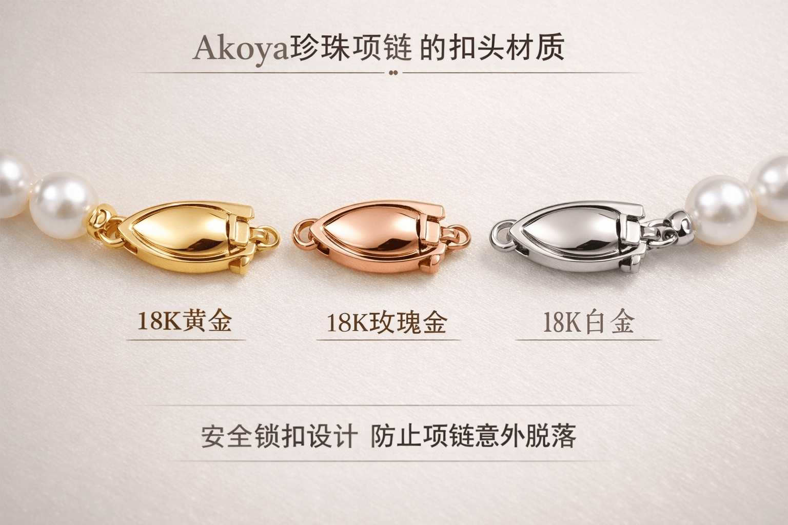 别只盯着珍珠！Akoya珍珠项链的扣头是什么材质？选错可能“前功尽弃”