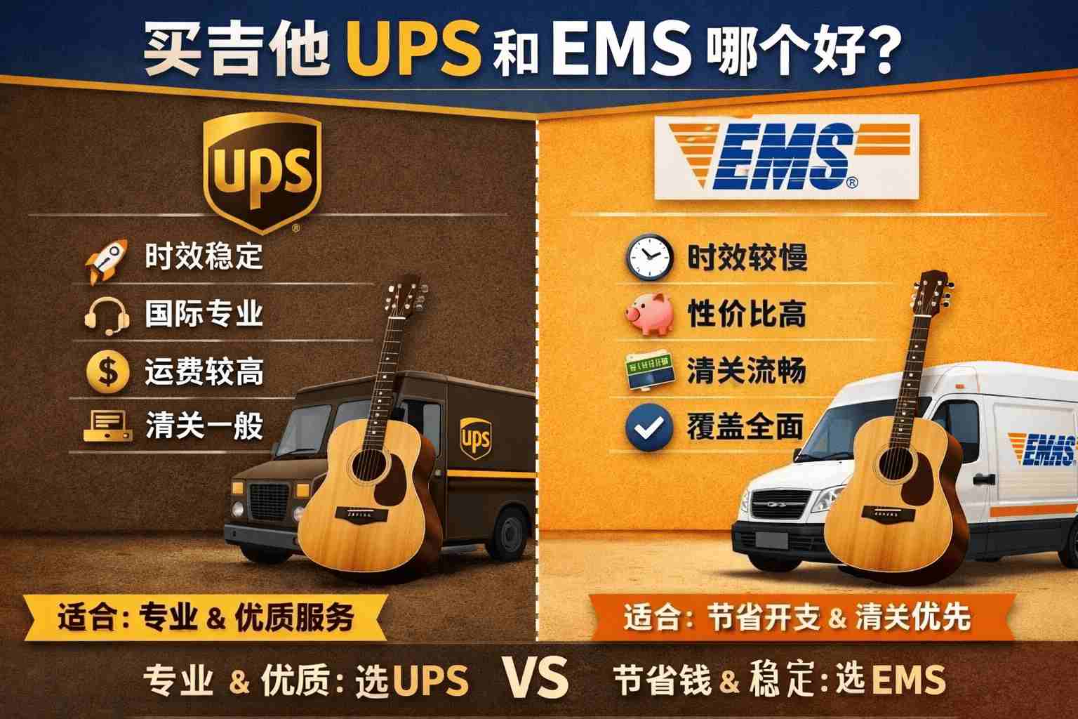 万元吉他怎么寄?买吉他UPS和EMS哪个好?资深琴友的血泪经验谈。