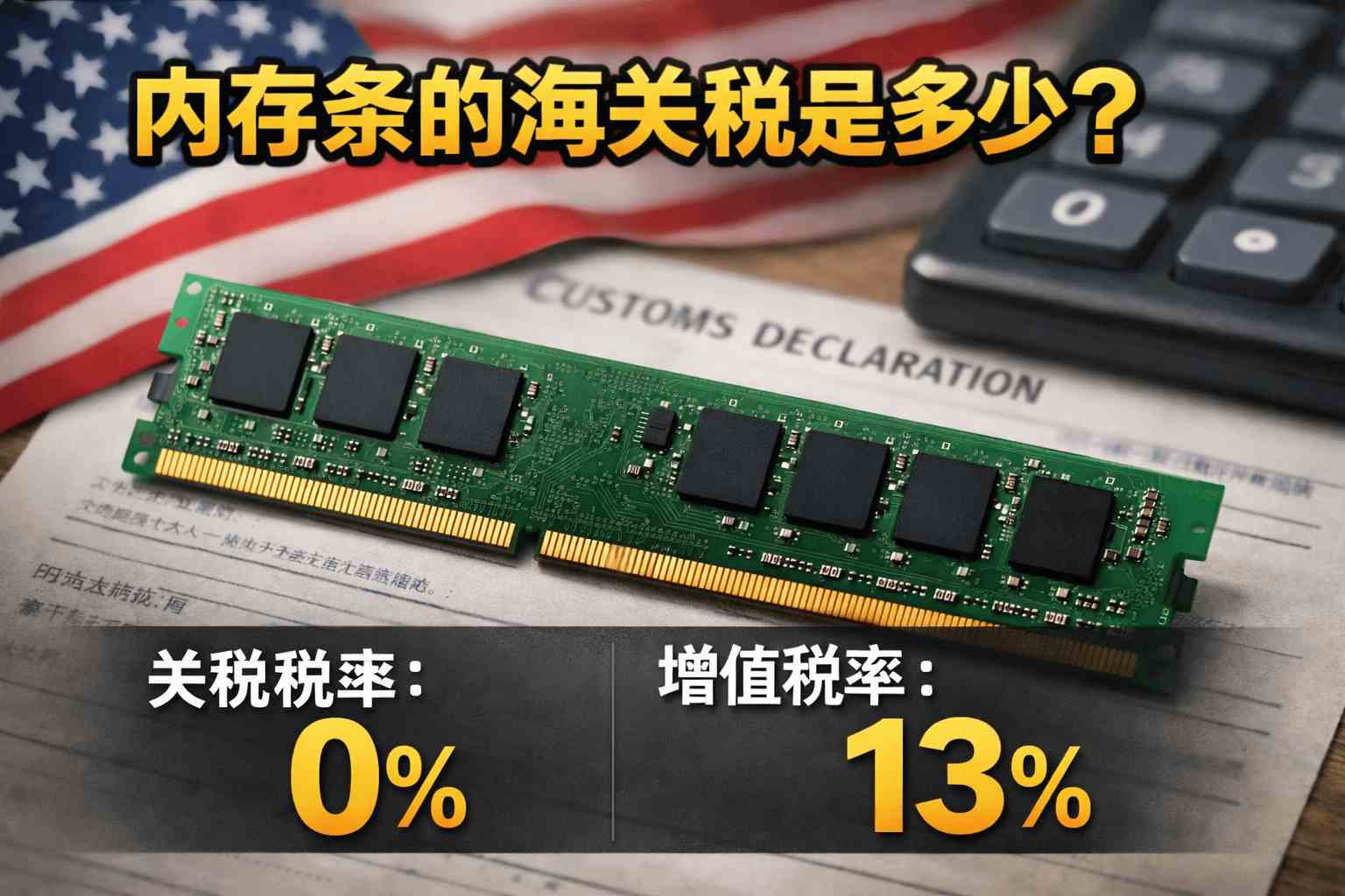 内存条海关税率13%？错！这几种情况其实一分钱都不用交