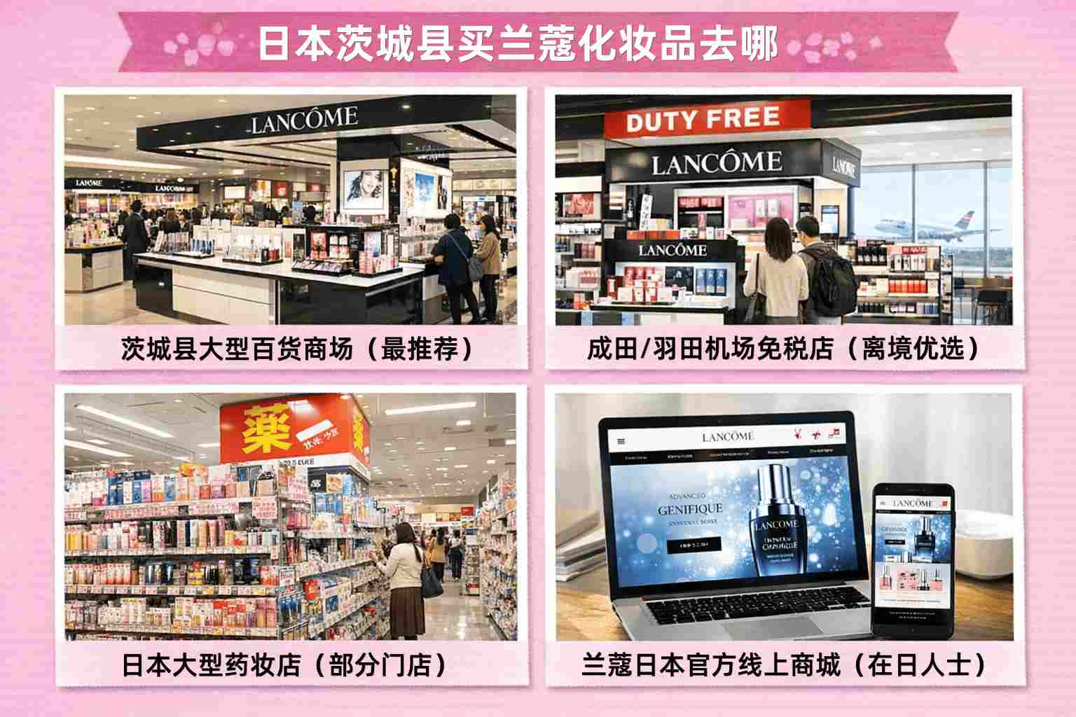 日本茨城县买兰蔻化妆品去哪最靠谱？一篇看懂专柜、免税店、药妆店怎么选