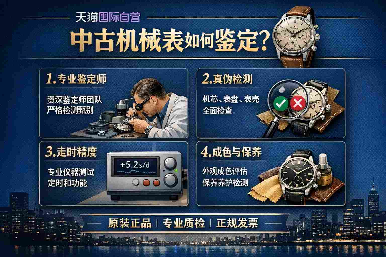 别再猜了!专业鉴定师教你如何判断天猫国际自营中古机械表真伪