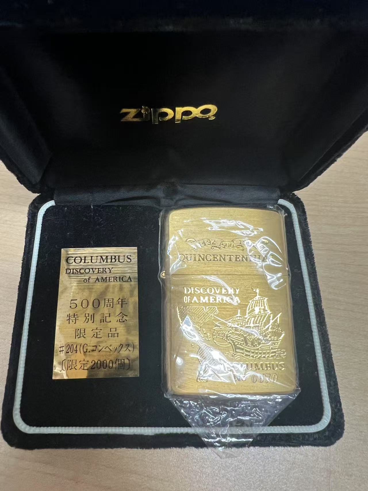 日本代拍 Zippo 哥伦布发现美洲500周年限定打火机开箱实拍
