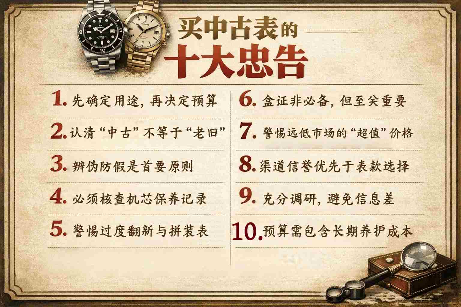 别急着下单！买中古表的十大忠告，尤其最后一条最重要