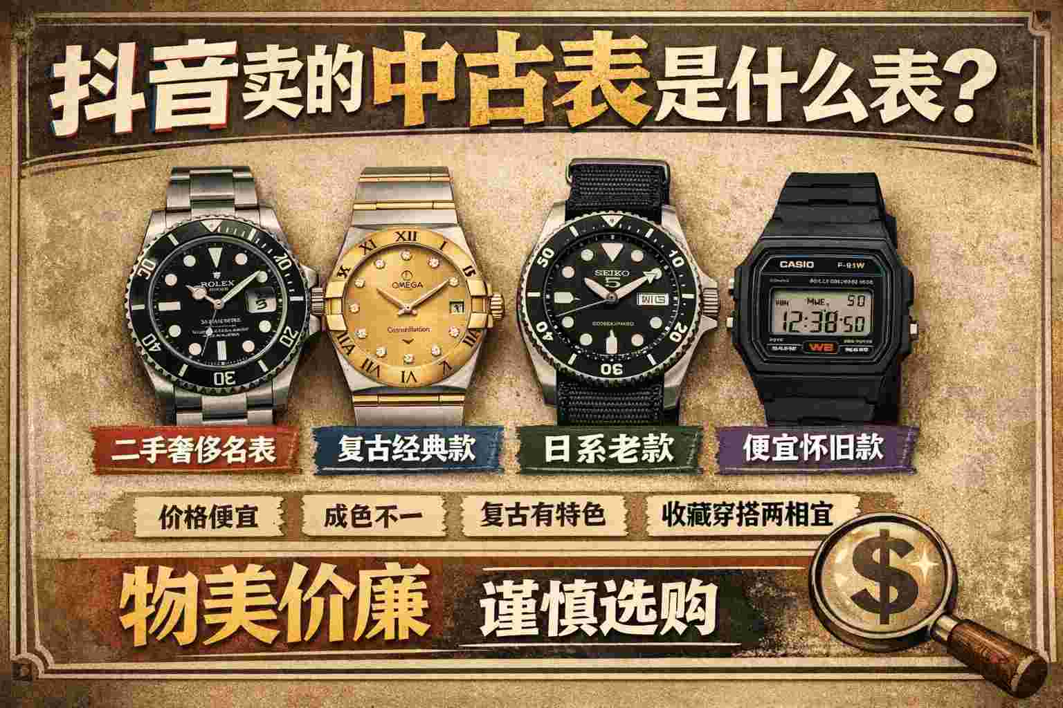 抖音卖的中古表是什么表?能买吗?这份避坑指南请收好。