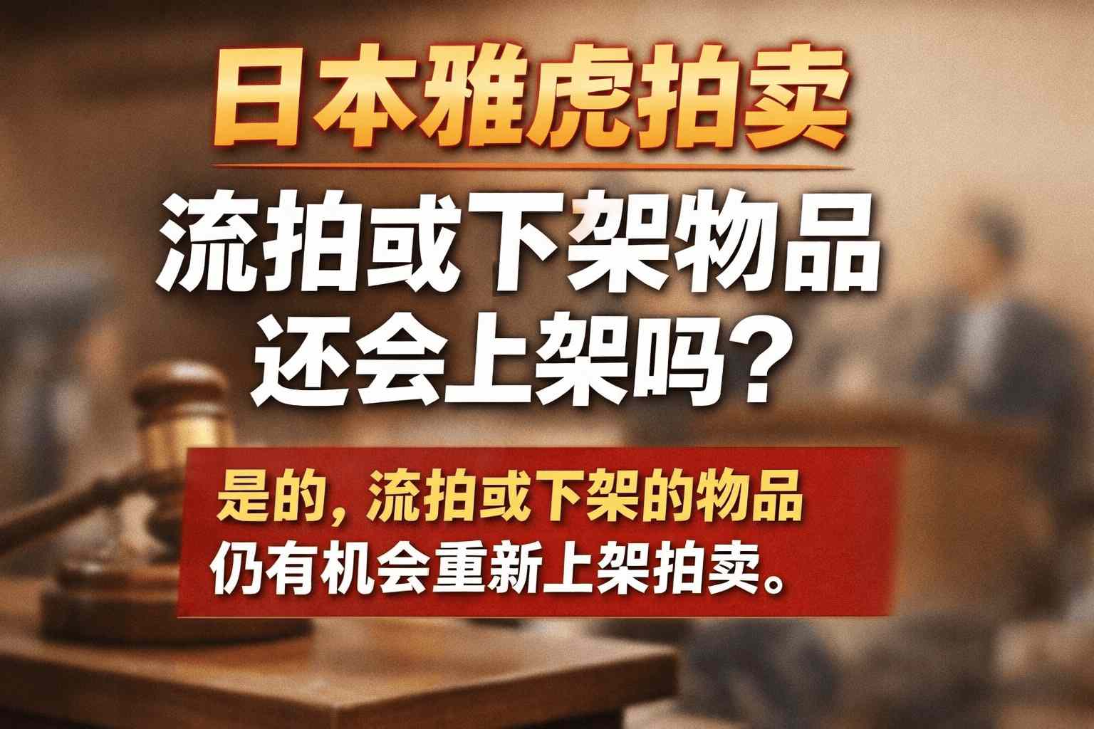 日本雅虎拍卖公司流拍或下架物品还会上架吗？行业老手亲测，这些方法让你把握二次机会！