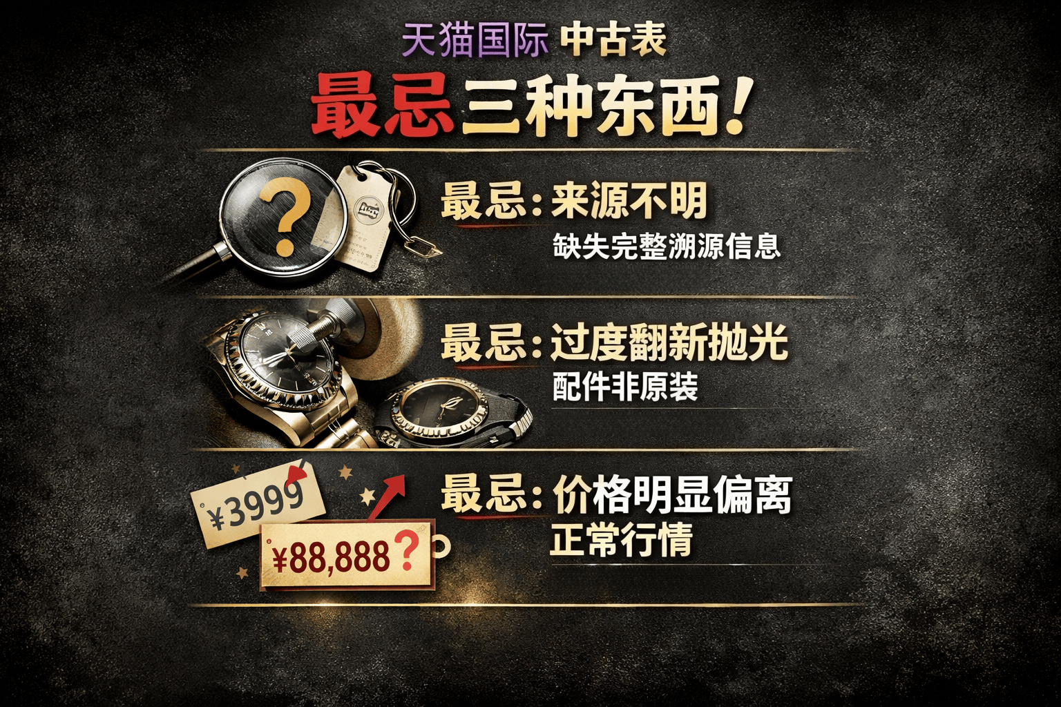 为什么说“便宜没好货”?聊聊天猫国际中古表最忌三种东西