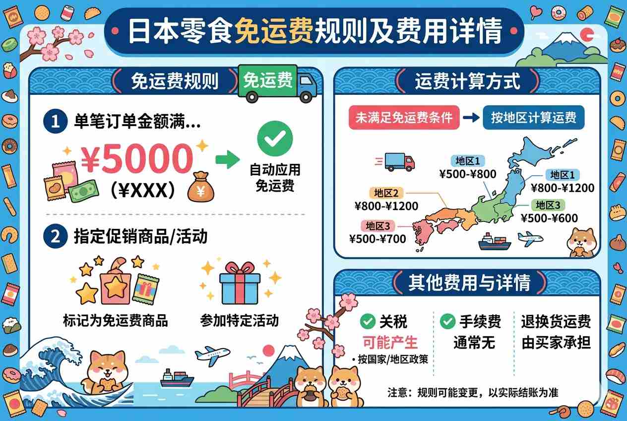 2026日本零食免运费规则及费用详情揭秘:原来做到这几点,运费真的可以全免!