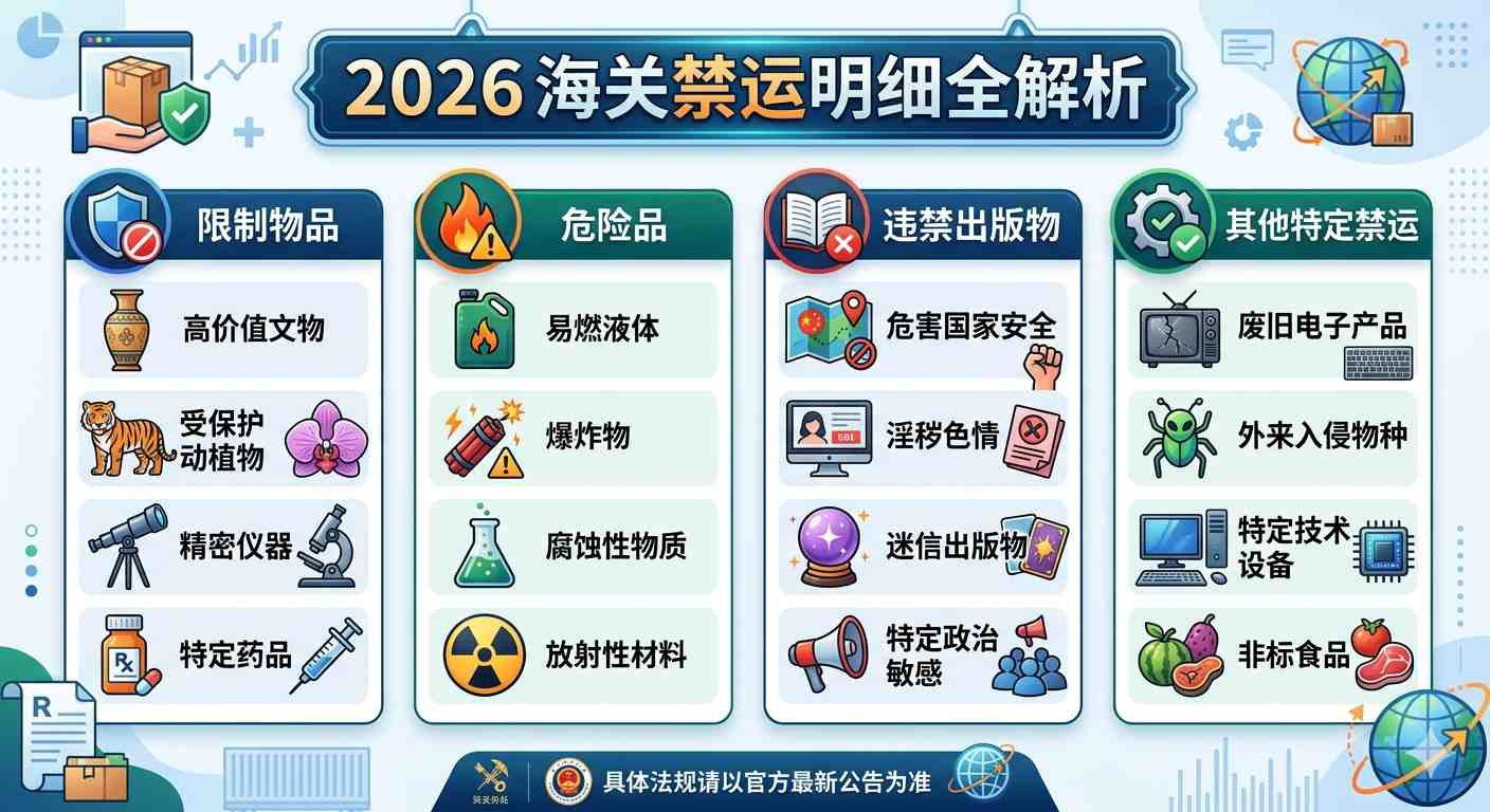 别让货物毁在海关！2026海关禁运明细全解析（附避坑指南）