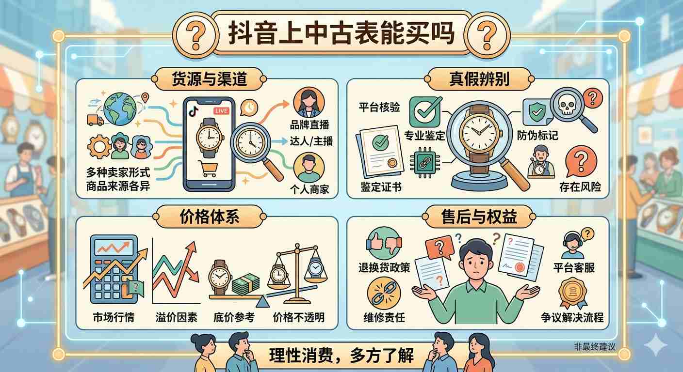 抖音上中古表能买吗?一篇讲透:便宜30%-60%的背后,藏了哪些坑?