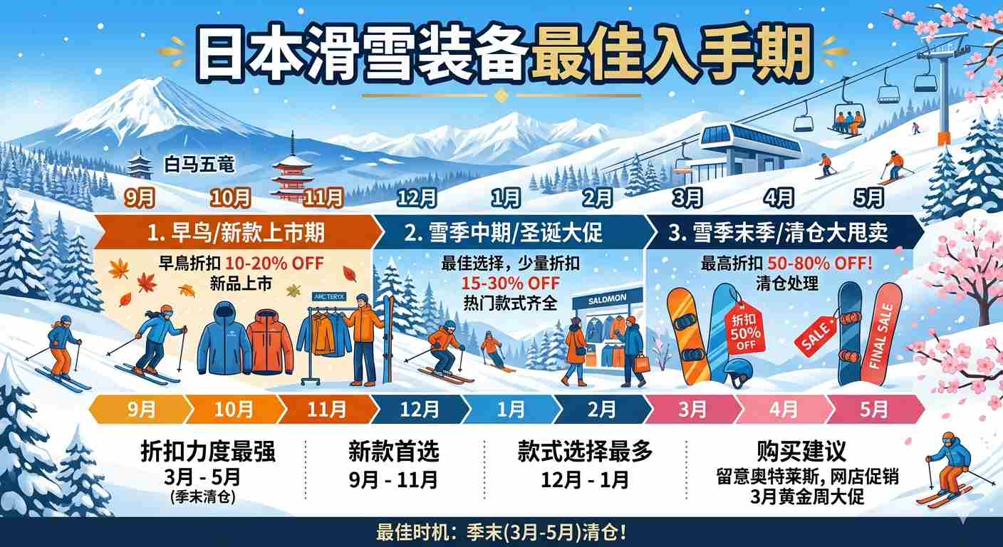 别再旺季买了！日本滑雪装备最佳入手期：3-5月，最高省70%
在日本滑雪