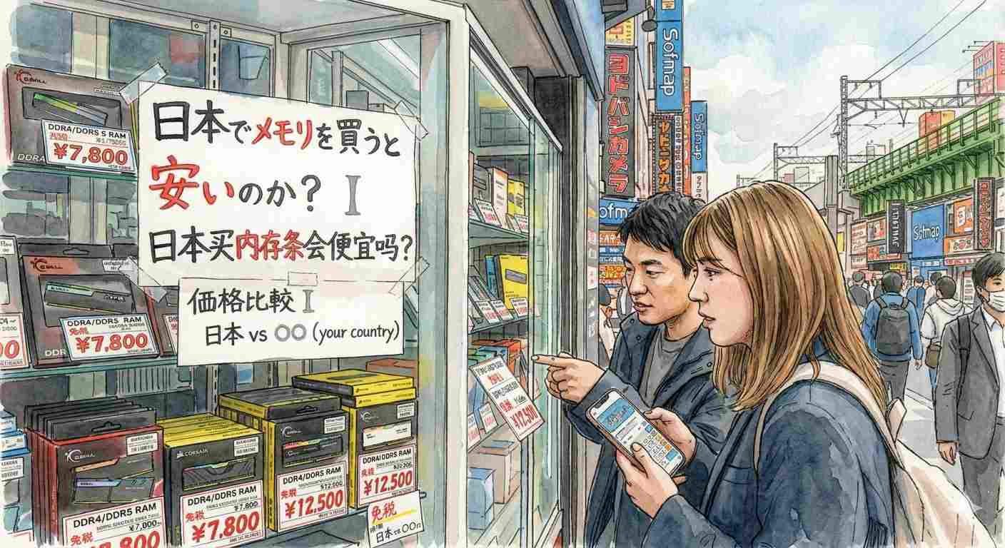 日本买内存条平均便宜5%-15%，极限省20%